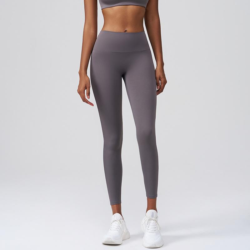 Yoga Pants Peach Butt Shaping Tummy-control Fitness Pants For Women Green Rock Gray L