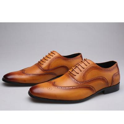 Men's Pu Leather Shoes Men's Plus Size Yellow 38
