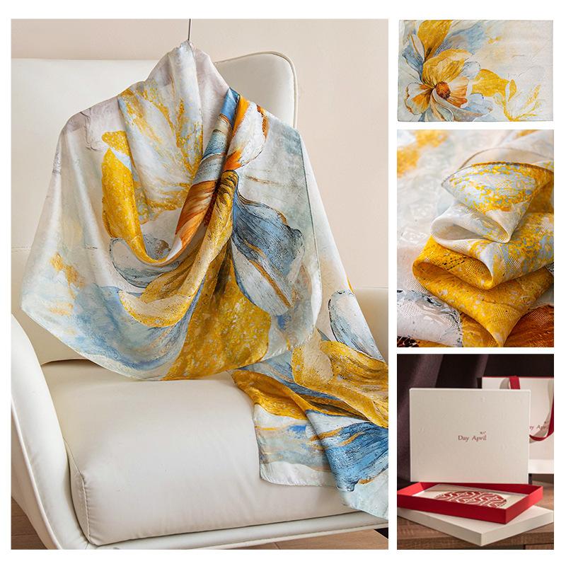 Women's Scarf Fashion Printing Long Wrap The Sun Is Like Flowers 55x170cm