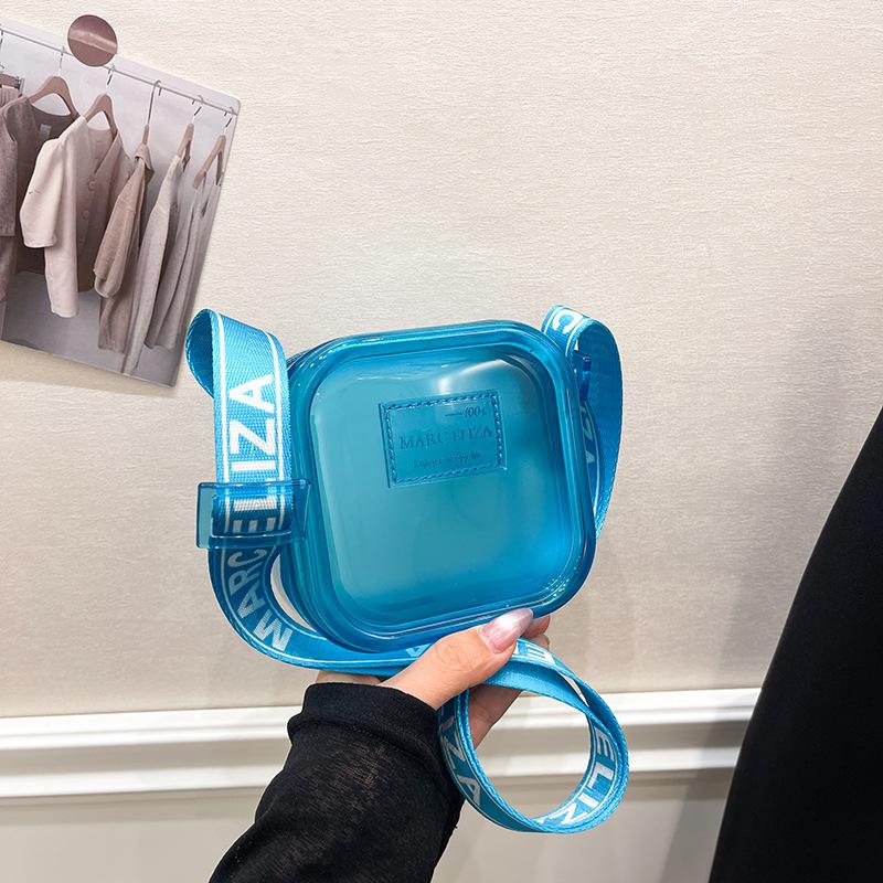 Women's Shoulder Crossbody Bag Fashionable All-matching Transparent Blue