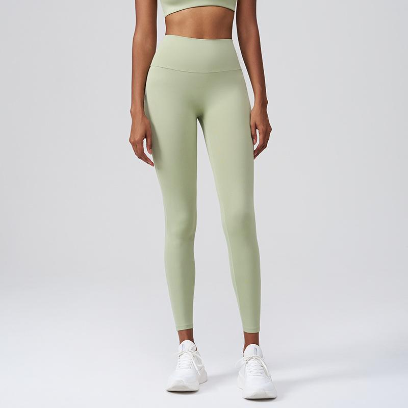 Yoga Pants Peach Butt Shaping Tummy-control Fitness Pants For Women Matcha Green L