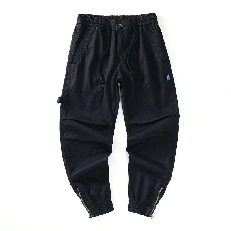 Loose-fit Tappered Men's Plus Size Loose All-matching Casual Trousers Black 2XL