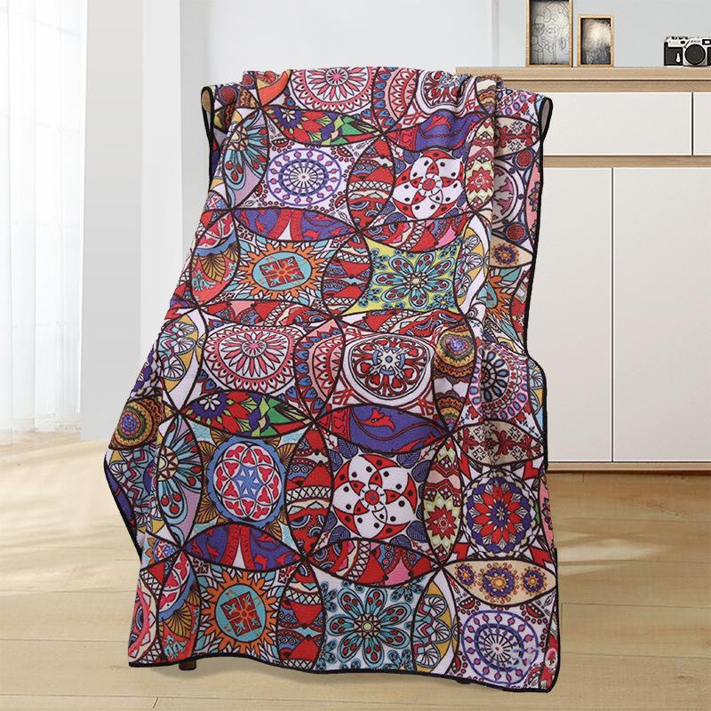 70150 Heat Transfer Printing Microfiber Shawl Portable Quick-drying Bath Towel 0832 Ethnic Superfine Fiber 70X150cm