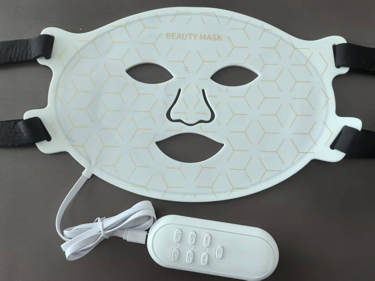 LED Silicone Multicolor Photon Therapy Rejuvenating Facial Mask White
