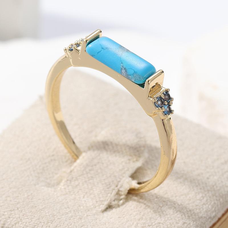Turquoise Gold Fashion Ring For Men Pictured 10