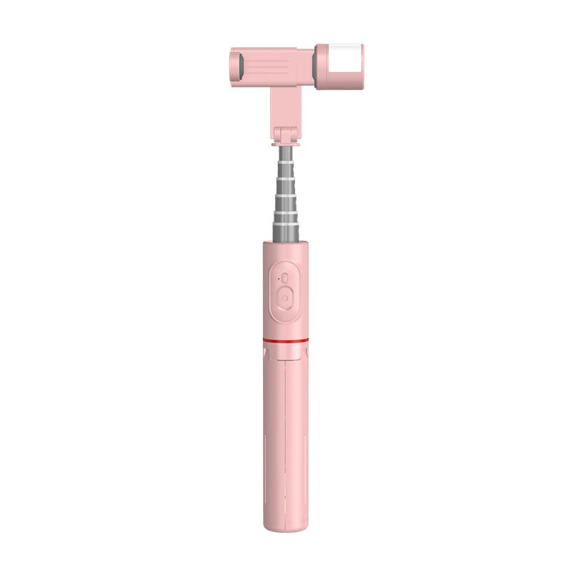 Pink Aluminum Alloy Q12S Fill Light Selfie Stick