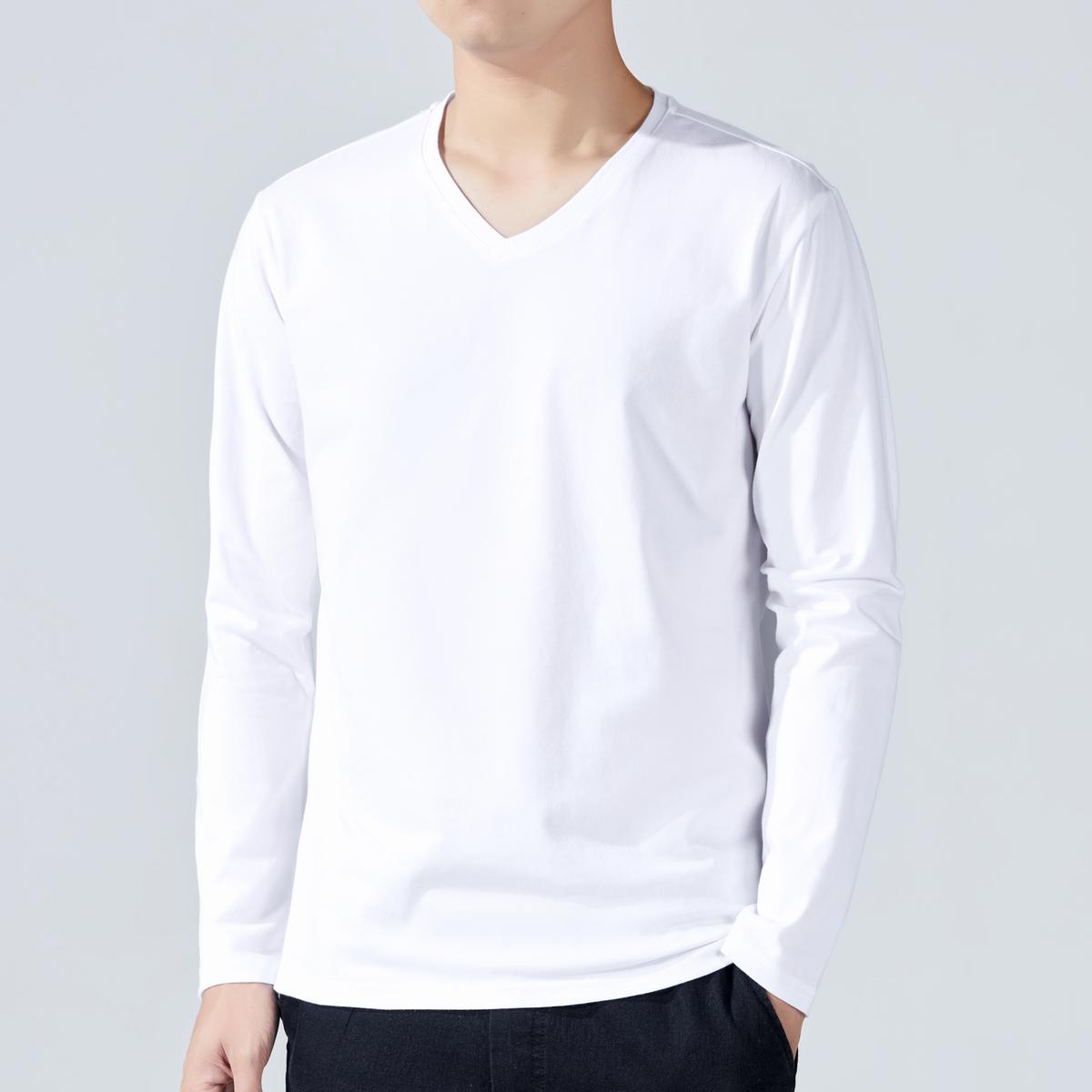 Autumn Men's And Teen Long Sleeve White 2XL