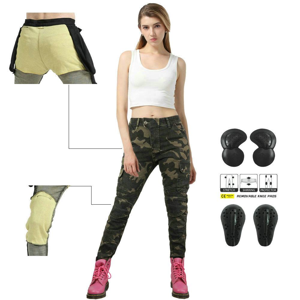 Women's Motorcycle Jeans Drop-resistant Camouflage M