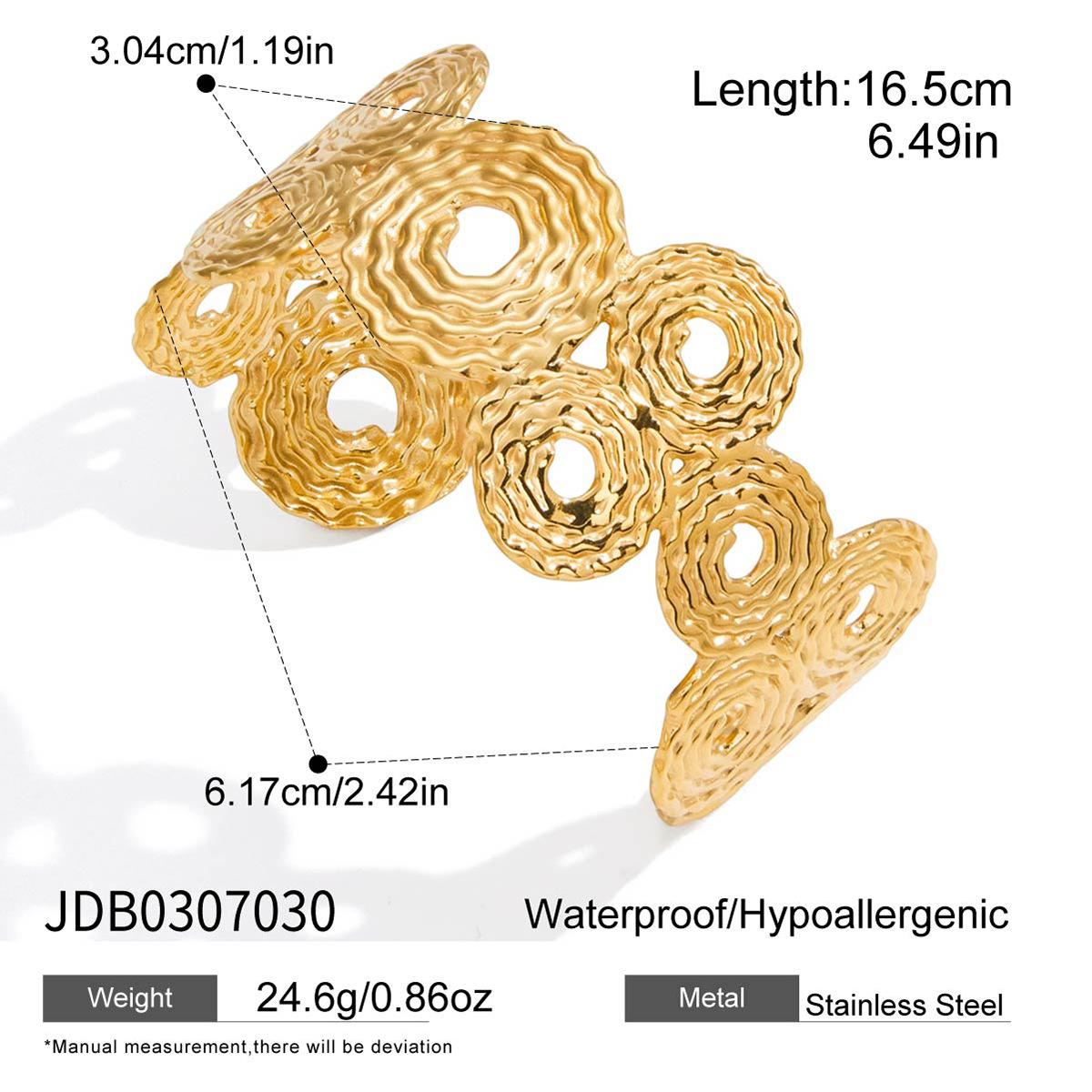 Floral Hollowed Wide-Bracelet With Adjustable Opening JDB0307030