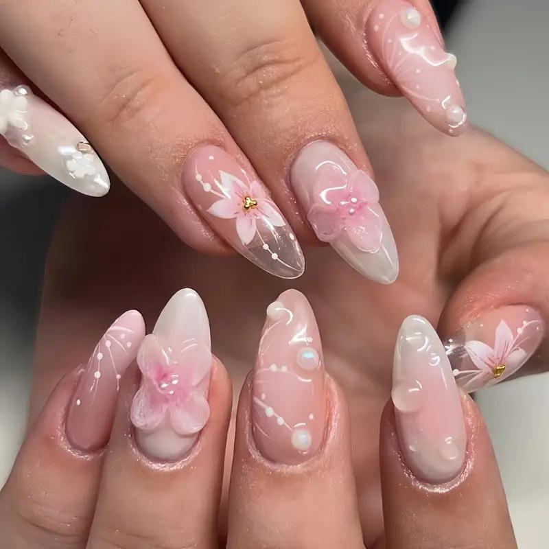 Pure Desire Sweet Flowers Wear Armor Removable Fake Nails XXS267