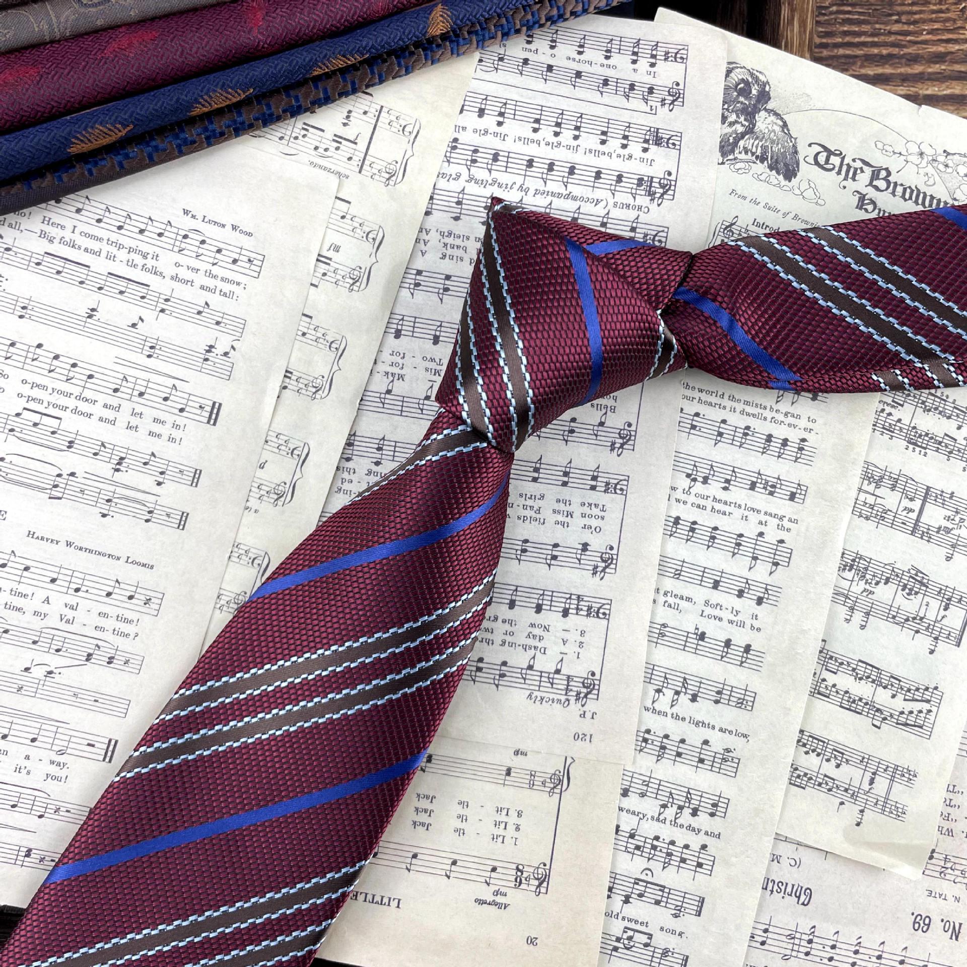 Wine Red And Blue Stripes