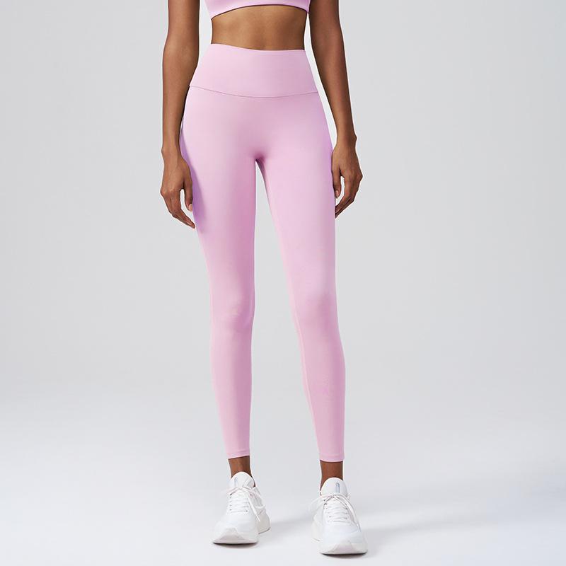Yoga Pants Peach Butt Shaping Tummy-control Fitness Pants For Women Cherry Blossom Powder L
