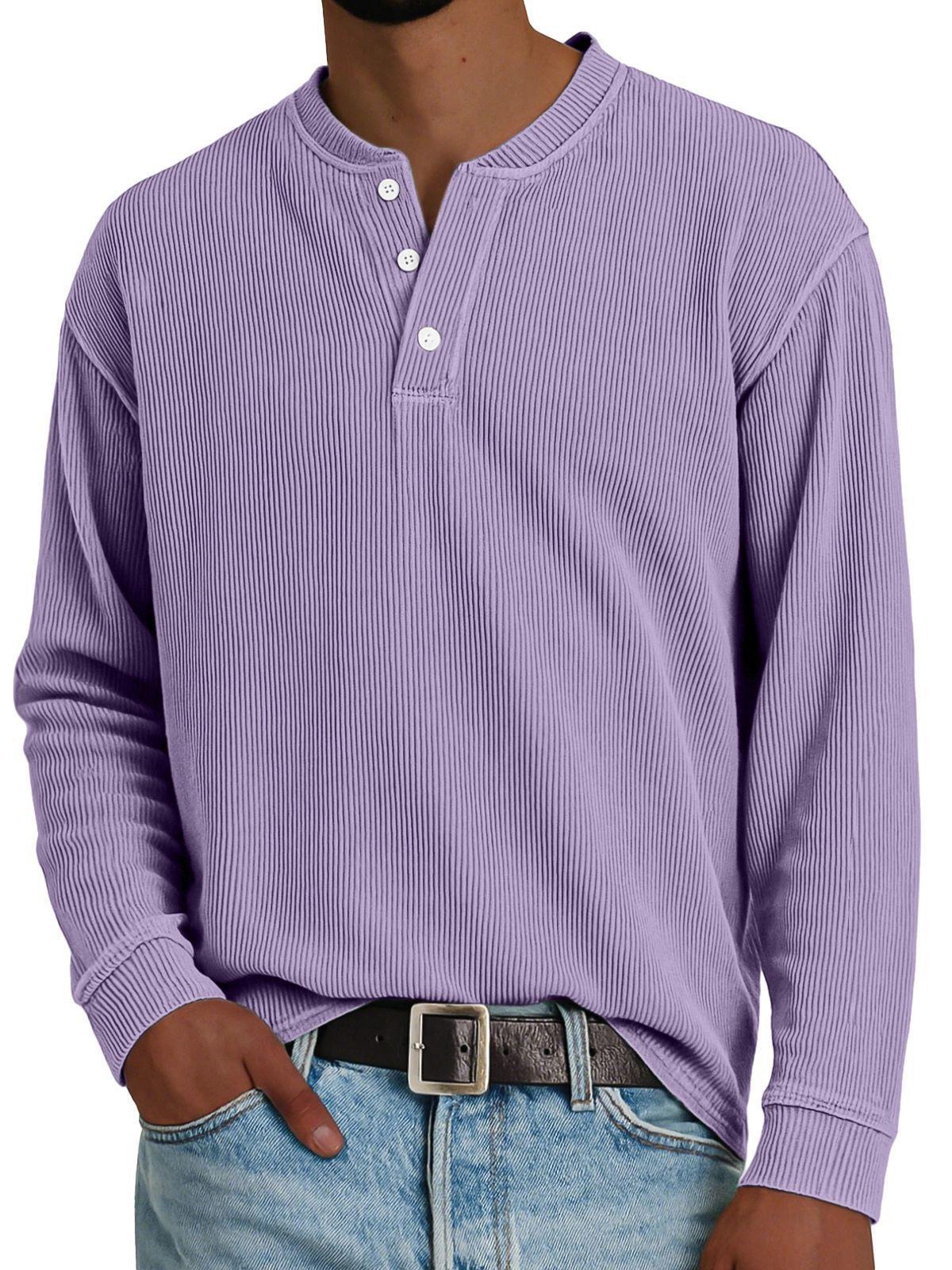 Premium Solid-color Comfortable Long-sleeve Design Purple L