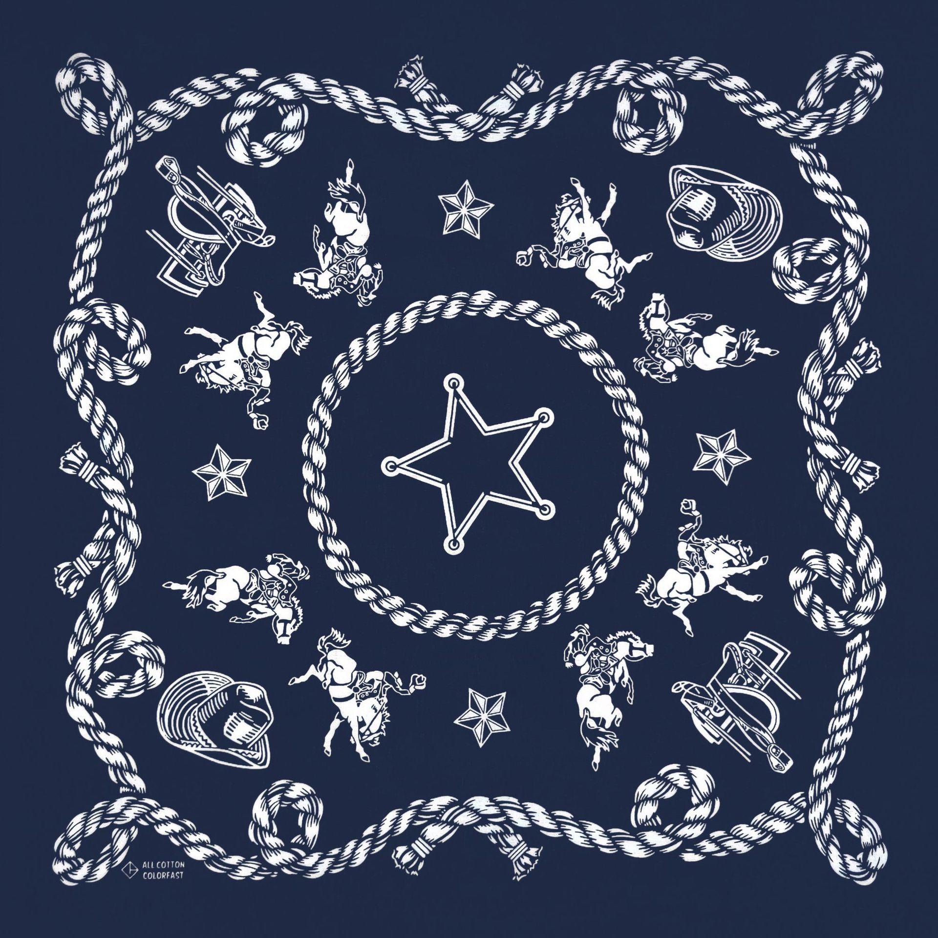 55cmx55cm Navy Blue Cowboy Knight
