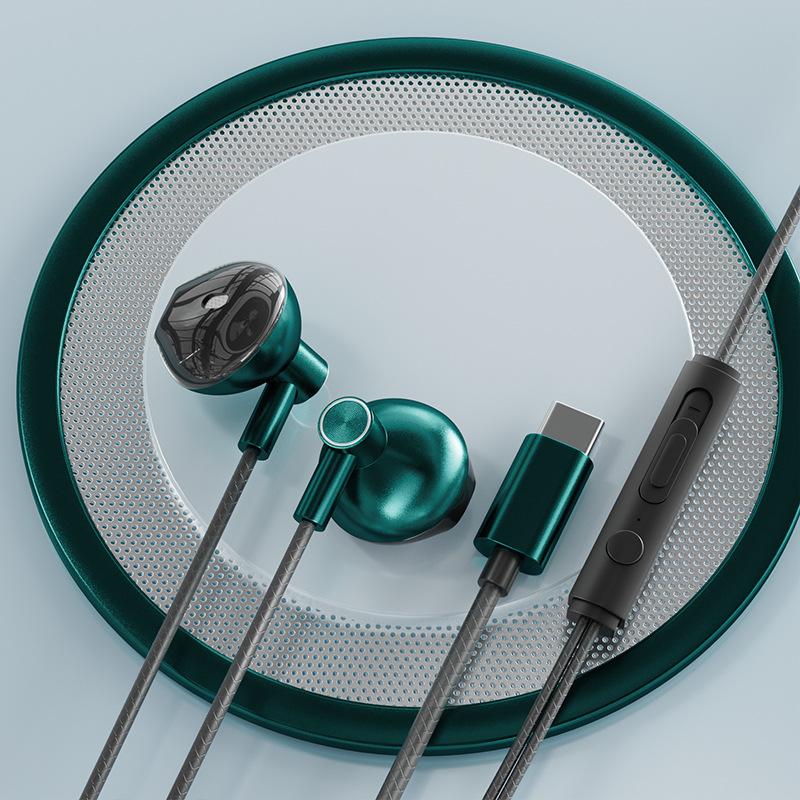 Wired In-ear Original Type-C Noise-canceling Gaming Headset Green TYPEC
