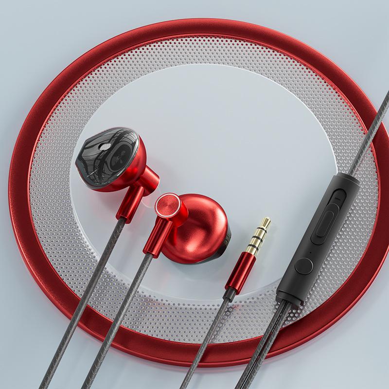 Wired In-ear Original Type-C Noise-canceling Gaming Headset Red 3.5mm Round Hole