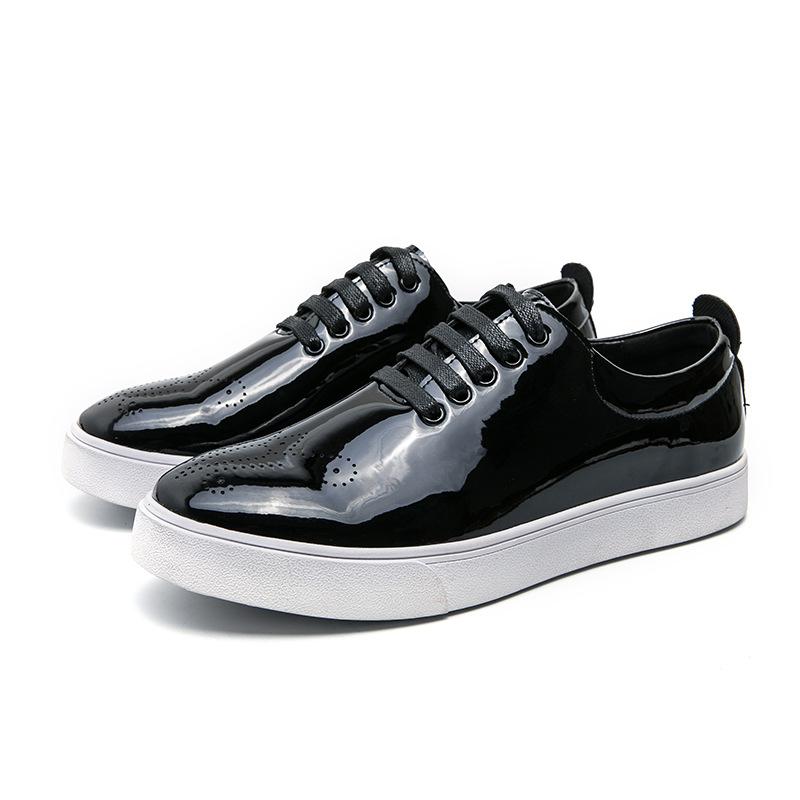 Patent Leather White Men's Green Leather Shoes 8163 Black 38