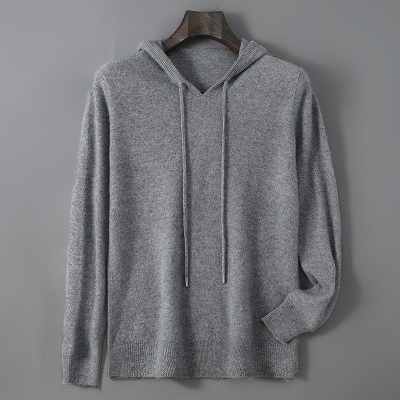 Mens Relaxed-fit Hooded Sweatshirt With Long Sleeves For Casual Wear Medium Gray 2XL