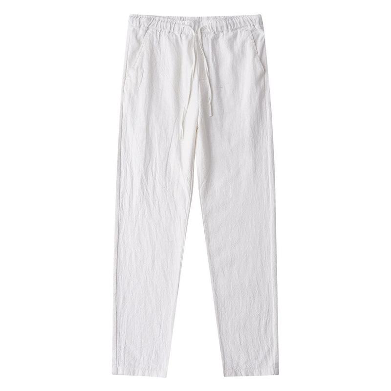 Casual Pants Straight Loose Men's Pants Cropped Pants White 2XL