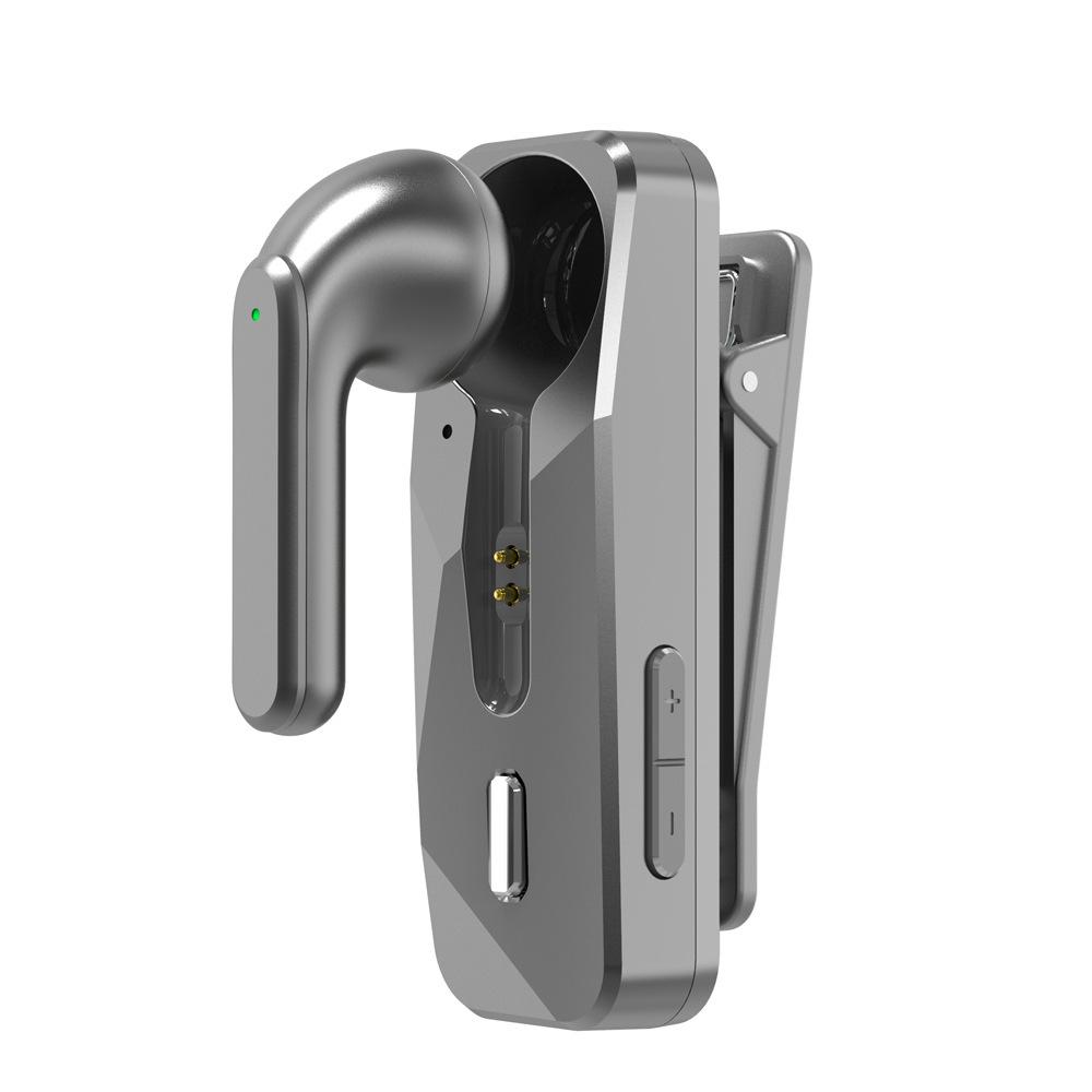 Lapel-style Wireless Bluetooth Earphones Gray