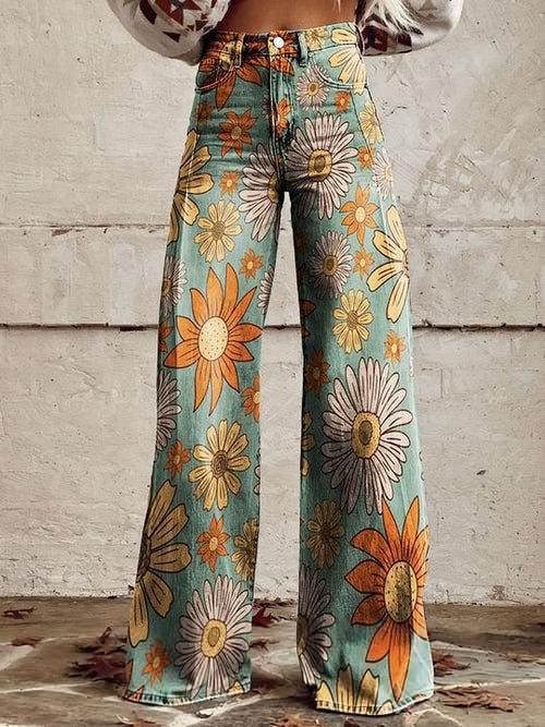 European And American Womens Flared Pure Cotton Jeans 7 Models 2XL