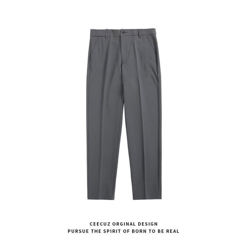 Trendy Ins Draping Design Wide-leg Pants Dark Gray Trousers 2XL