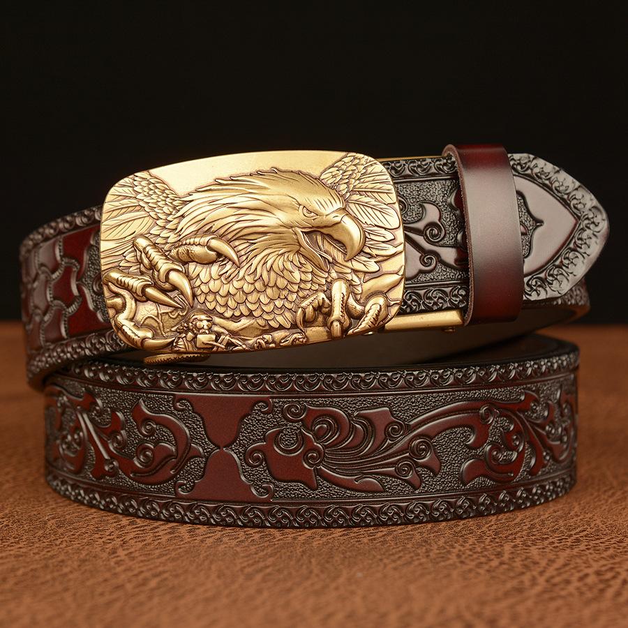 Brown Gold Buckle 110cm