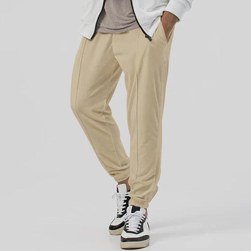 Casual Track Sweatpants Men's Loose Tappered Casual Pants Khaki L