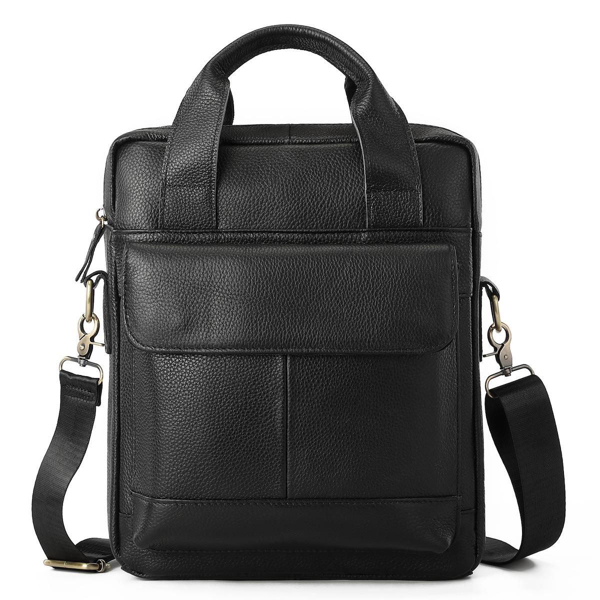 Vertical Briefcase Retro Men's Bag Handbag Black