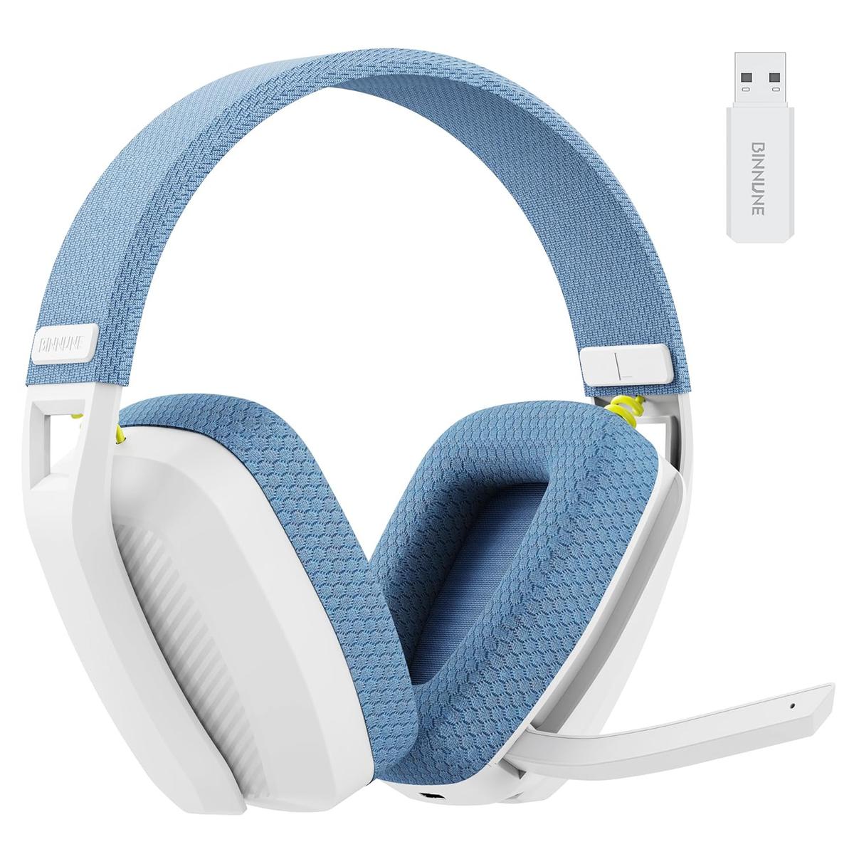BW06 Bluetooth Gaming Headset White And Blue