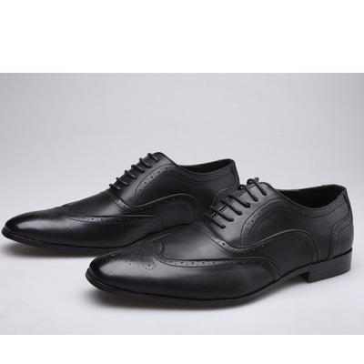 Men's Pu Leather Shoes Men's Plus Size Black 38