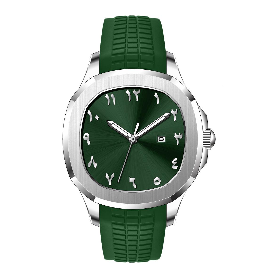 Green Surface Silver Case