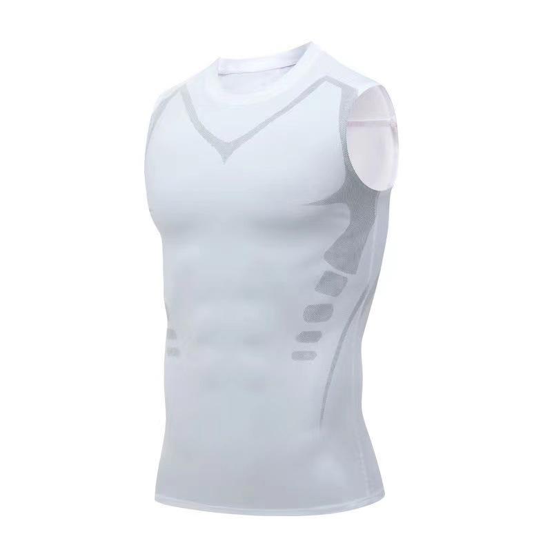 Sports Tank Top Tight-fitting For Fitness 807 White 2XL