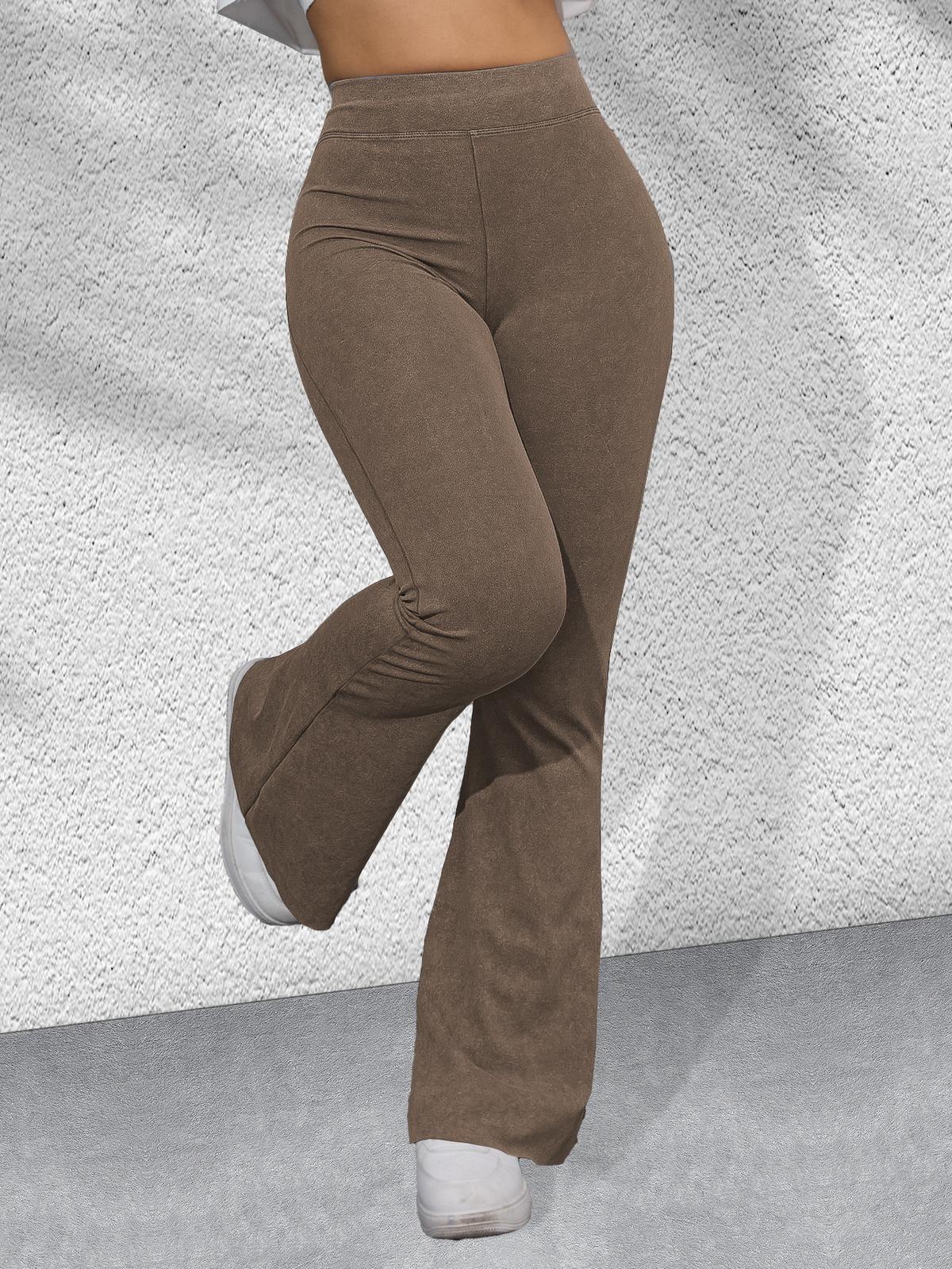 Quick-drying Yoga High-waist Butt-lifting Slimming Workout Pants Coffee Brown L
