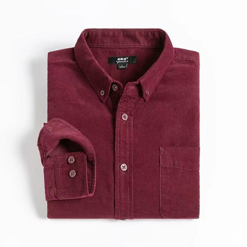 Casual Long-sleeve Shirt For The Business-savvy Man Wine Red 2XL