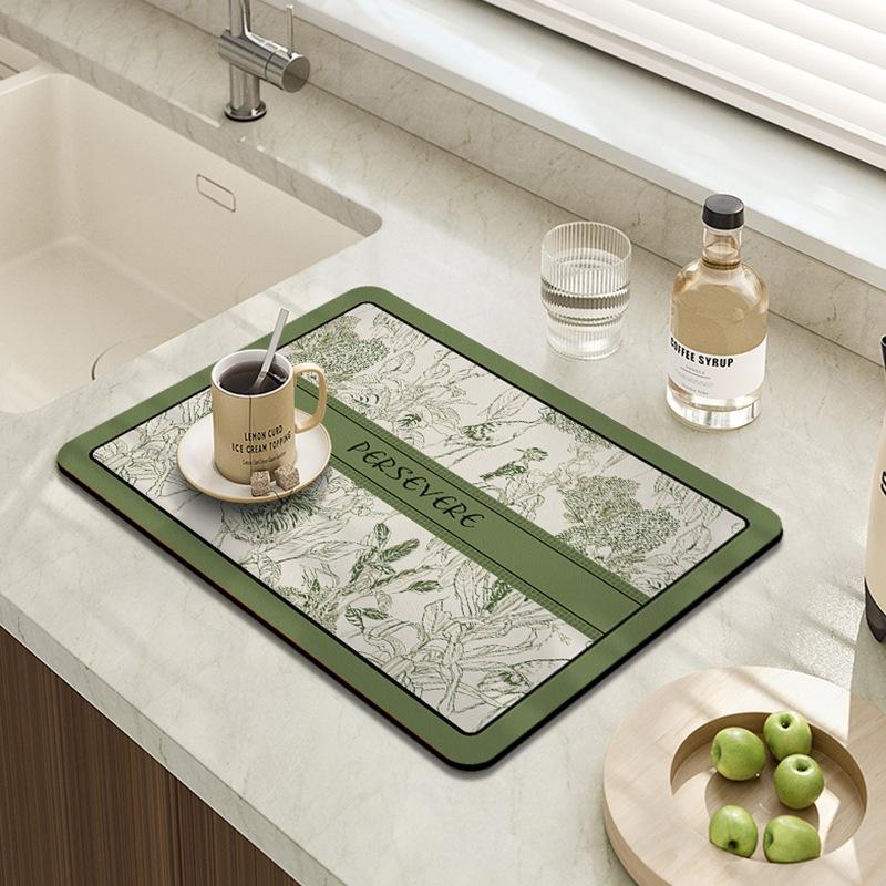 Hydrophilic Pad Bar Cup Water Draining Pad Dish Drying Mat Bar Coffee Machine Mat Gambol Rainforest 30X40CM