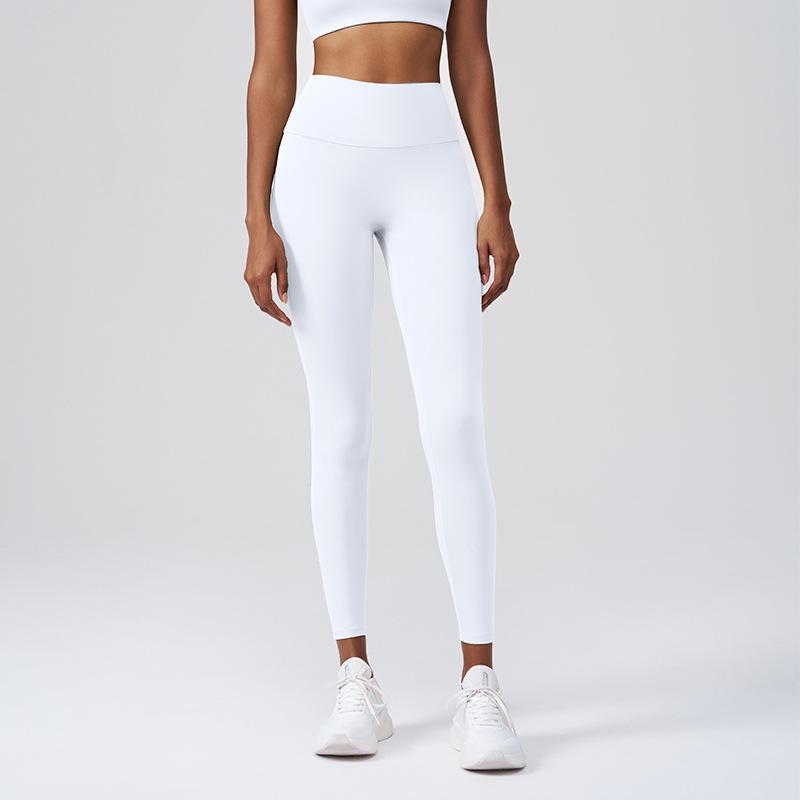 Yoga Pants Peach Butt Shaping Tummy-control Fitness Pants For Women Swan White L