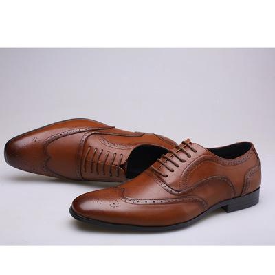 Men's Pu Leather Shoes Men's Plus Size Brown 38
