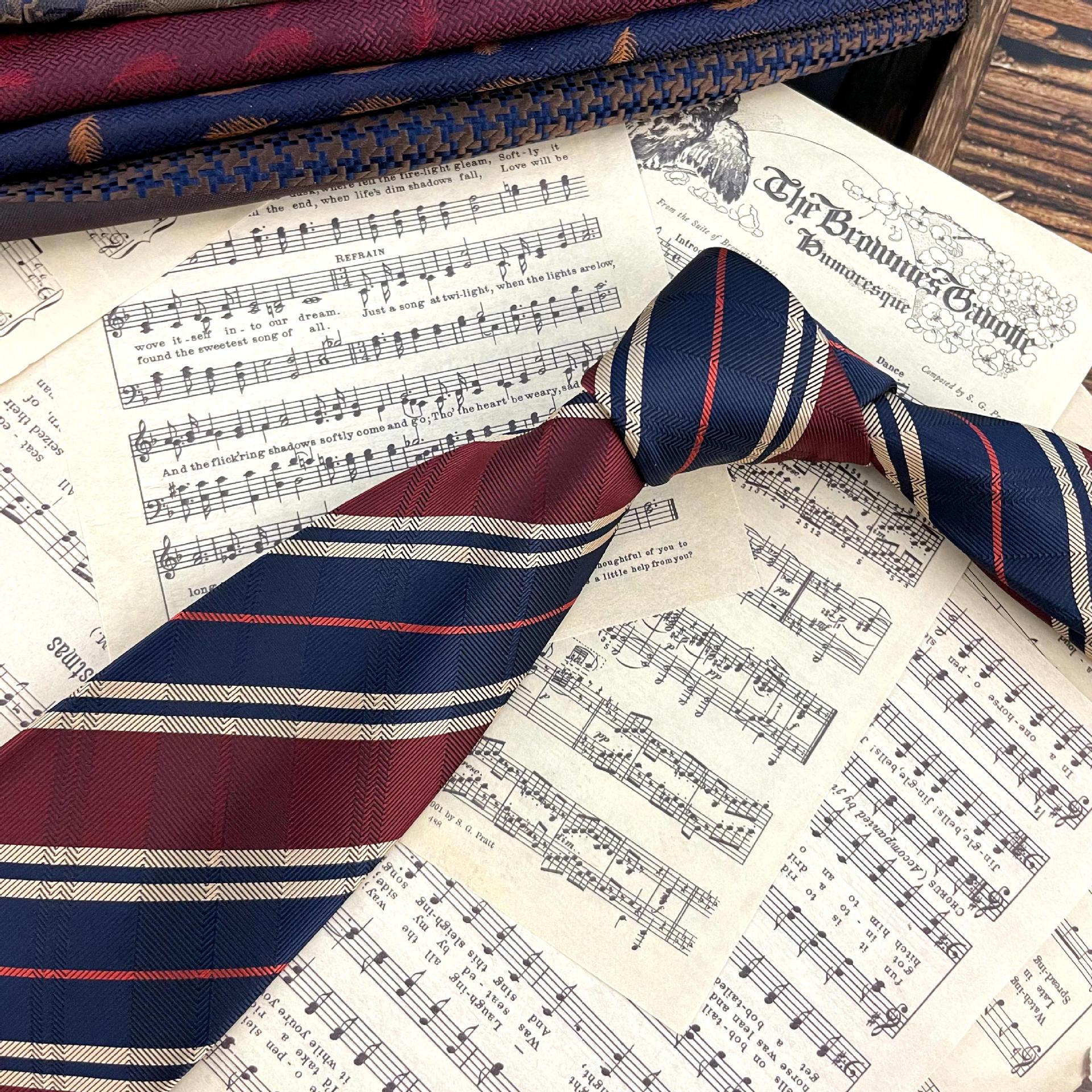 Dark Blue & Red Pinstripe