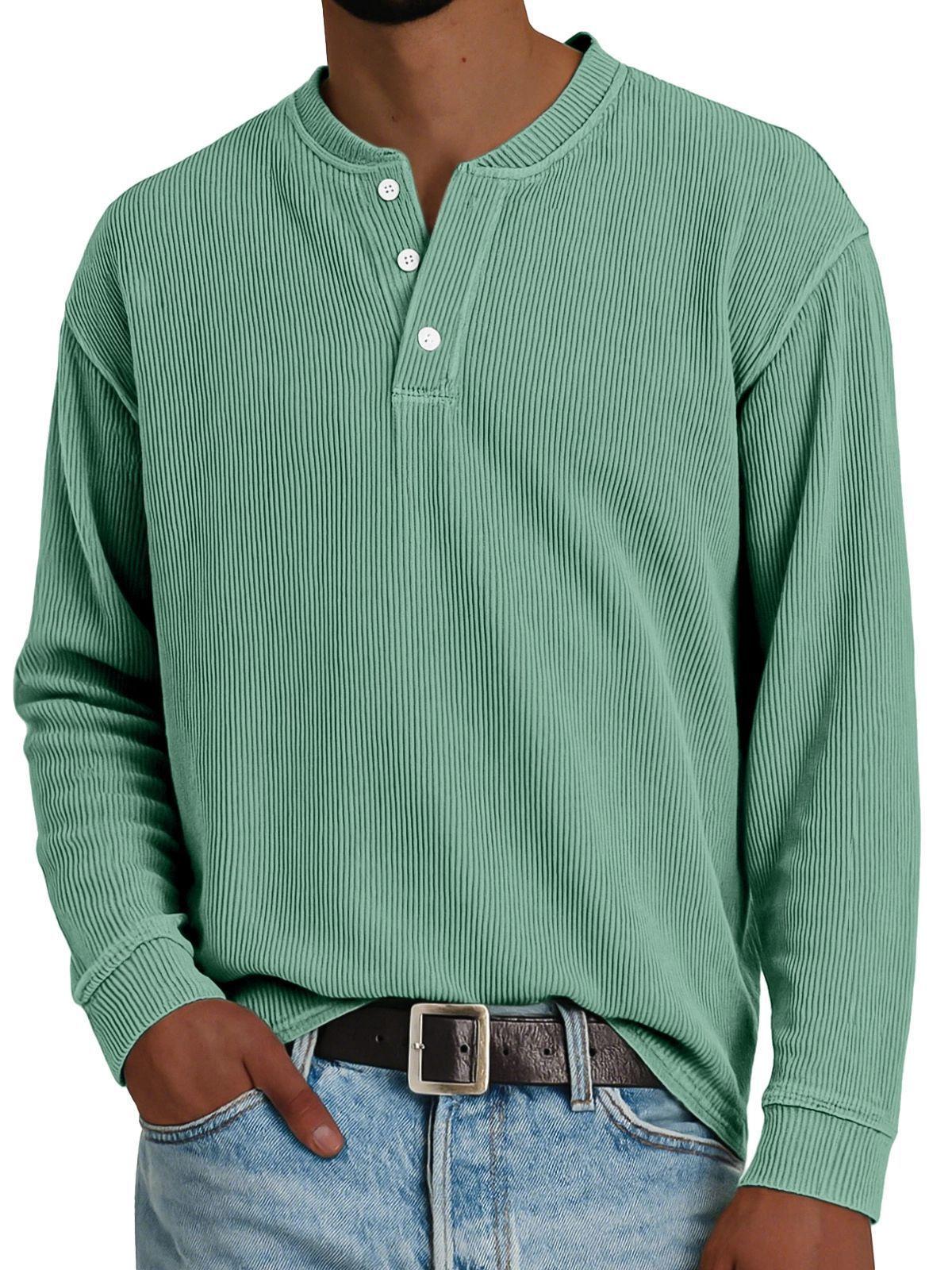 Premium Solid-color Comfortable Long-sleeve Design Light Green L