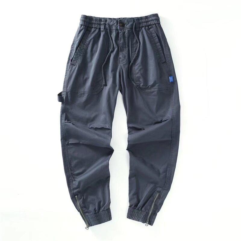 Loose-fit Tappered Men's Plus Size Loose All-matching Casual Trousers Gray 2XL