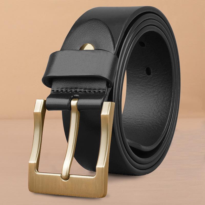 Black Belt Gold Buckle 110cm