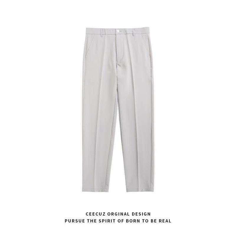 Trendy Ins Draping Design Wide-leg Pants Light Gray Trousers 2XL