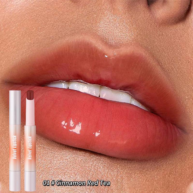 Velvet Air Matte Finish Lipstick No Stain On Cup Cinnamon Red Tea 2g