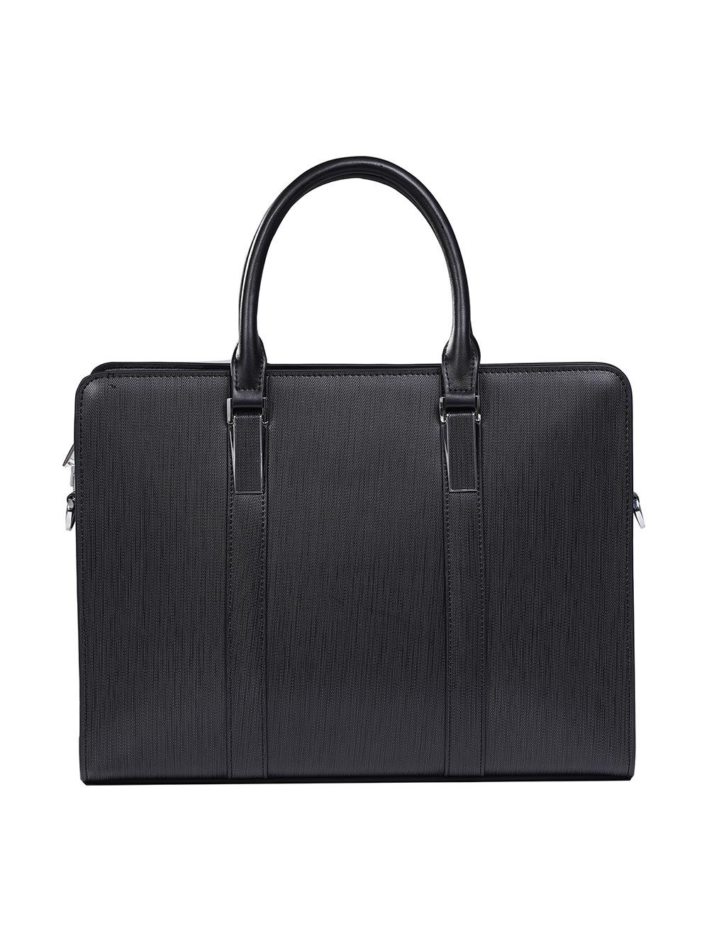 High-end Business Computer Men's Cowhide Handbag Black