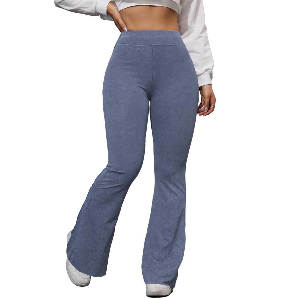 Quick-drying Yoga High-waist Butt-lifting Slimming Workout Pants Blue L