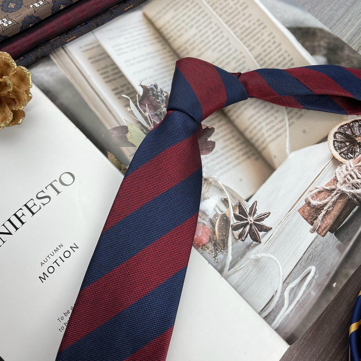 Wine Red Navy Blue Stripes