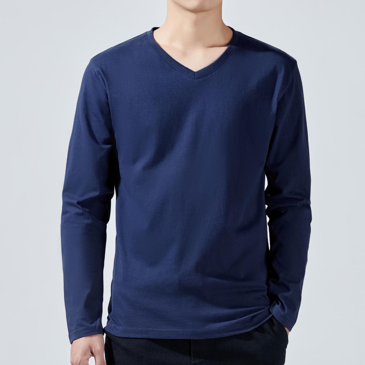 Autumn Men's And Teen Long Sleeve Navy Blue 2XL