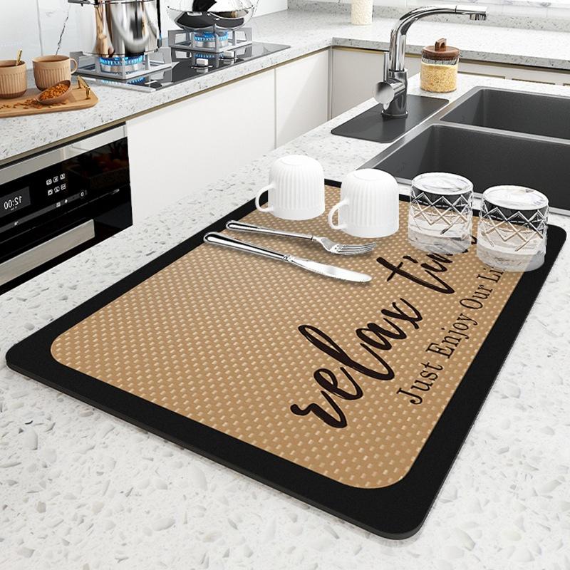 Hydrophilic Pad Bar Cup Water Draining Pad Dish Drying Mat Bar Coffee Machine Mat Leisure Time 30X40CM