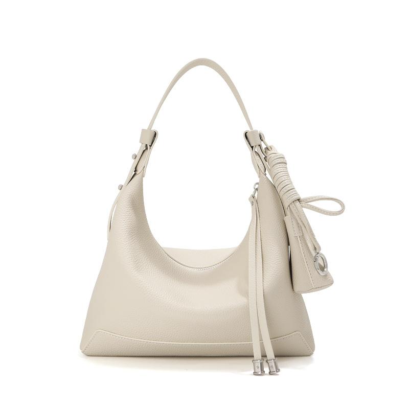 Womens Stylish Versatile Commuter Shoulder Bag Milkshake White 25X8X20cm